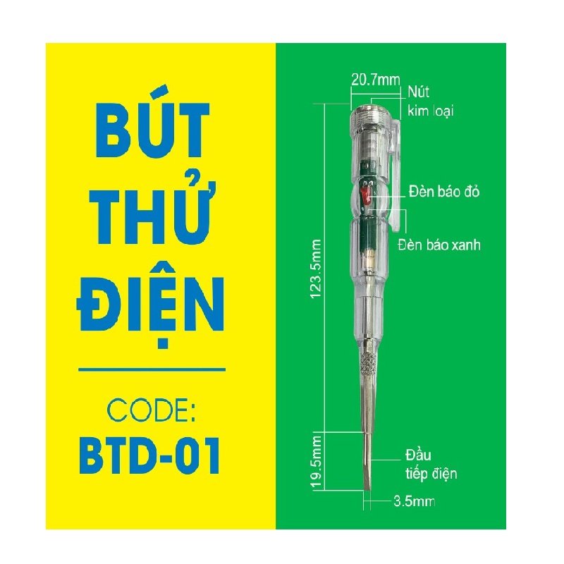 Bút thử điện đa năng: -Kiểm tra cực dương / âm. 2 Bút thử điện đa năng: -Kiểm tra cực dương / âm. - Ảnh 2